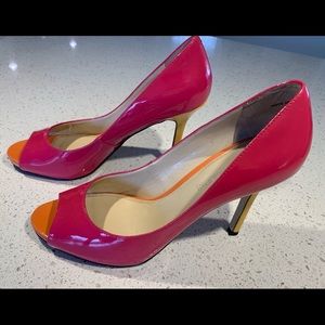 Enzo Angiolini Heels Sz 7.5-Pink, Yellow & Orange
